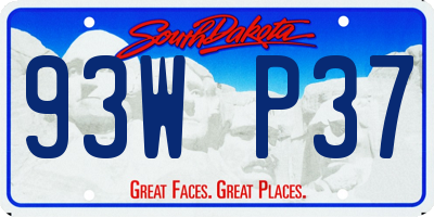 SD license plate 93WP37