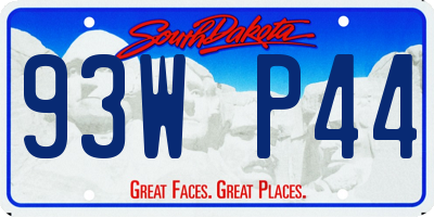 SD license plate 93WP44
