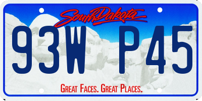 SD license plate 93WP45