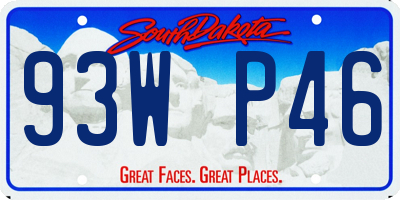SD license plate 93WP46