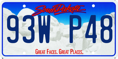 SD license plate 93WP48
