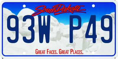 SD license plate 93WP49