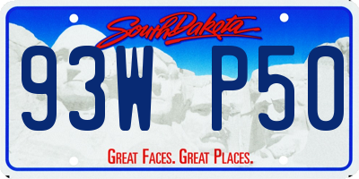 SD license plate 93WP50