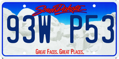 SD license plate 93WP53