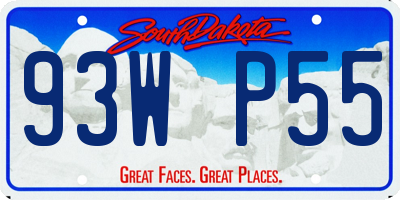 SD license plate 93WP55