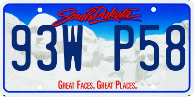 SD license plate 93WP58