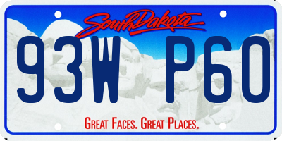 SD license plate 93WP60