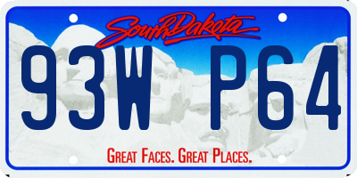 SD license plate 93WP64