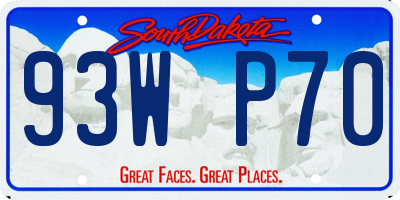 SD license plate 93WP70