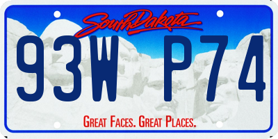 SD license plate 93WP74