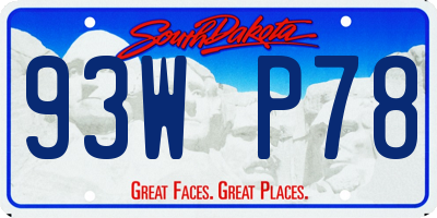 SD license plate 93WP78