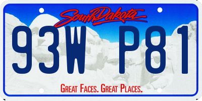 SD license plate 93WP81