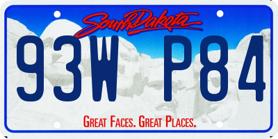 SD license plate 93WP84