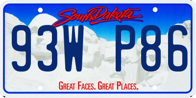 SD license plate 93WP86