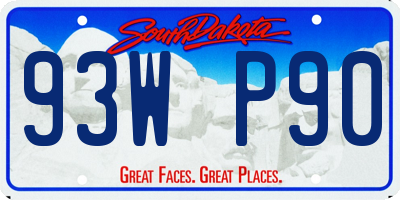 SD license plate 93WP90