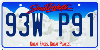 SD license plate 93WP91