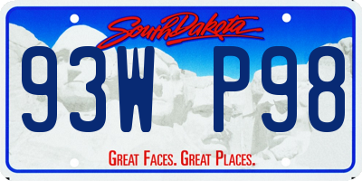 SD license plate 93WP98