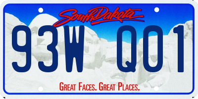 SD license plate 93WQ01
