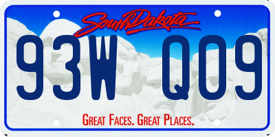SD license plate 93WQ09