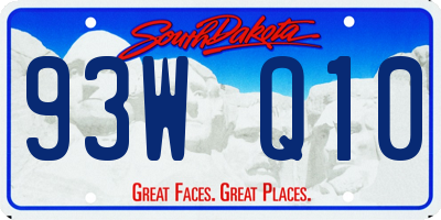 SD license plate 93WQ10