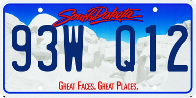 SD license plate 93WQ12