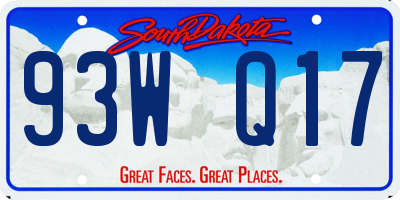 SD license plate 93WQ17