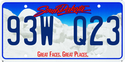 SD license plate 93WQ23