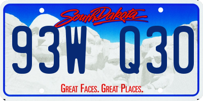 SD license plate 93WQ30
