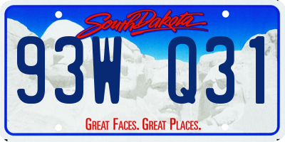 SD license plate 93WQ31