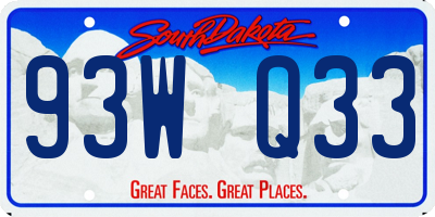 SD license plate 93WQ33