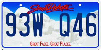 SD license plate 93WQ46