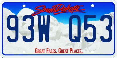 SD license plate 93WQ53