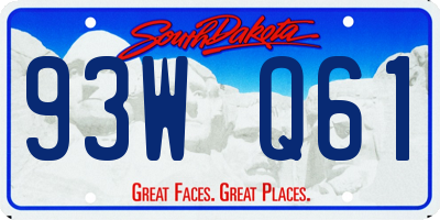 SD license plate 93WQ61