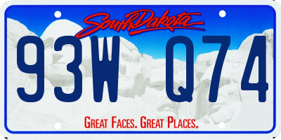 SD license plate 93WQ74