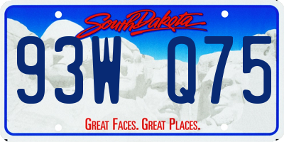 SD license plate 93WQ75