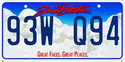 SD license plate 93WQ94