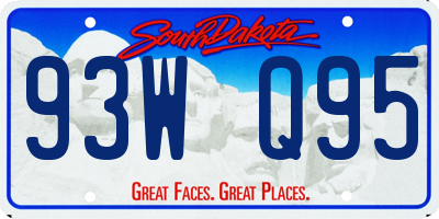 SD license plate 93WQ95