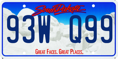 SD license plate 93WQ99