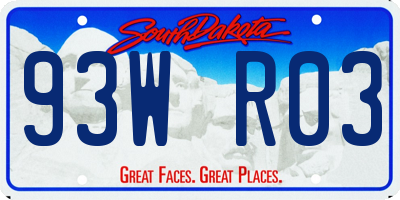 SD license plate 93WR03