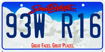 SD license plate 93WR16