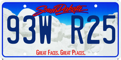 SD license plate 93WR25