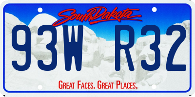 SD license plate 93WR32