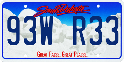 SD license plate 93WR33