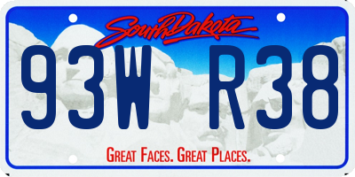 SD license plate 93WR38