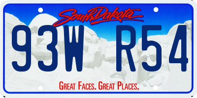 SD license plate 93WR54