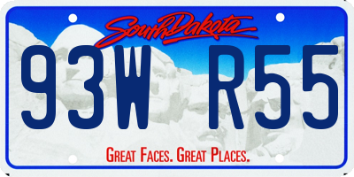 SD license plate 93WR55
