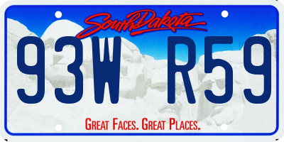 SD license plate 93WR59