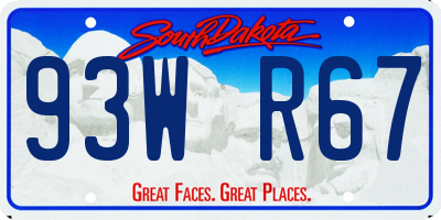 SD license plate 93WR67