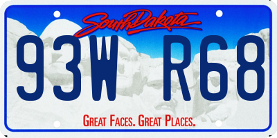 SD license plate 93WR68