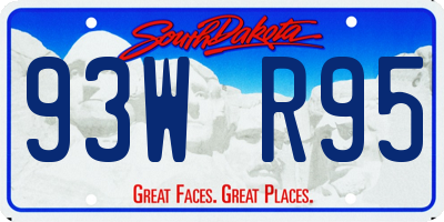 SD license plate 93WR95